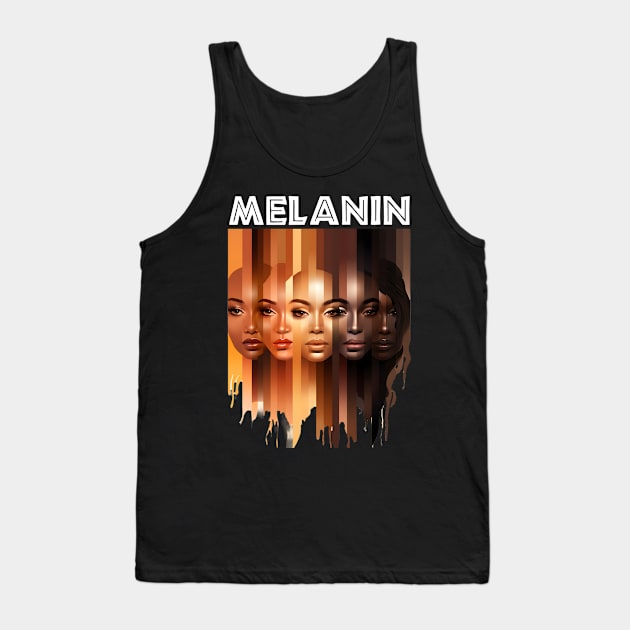 Melanin Shades Afrocentric Beauty For Women Tank Top by Merchweaver